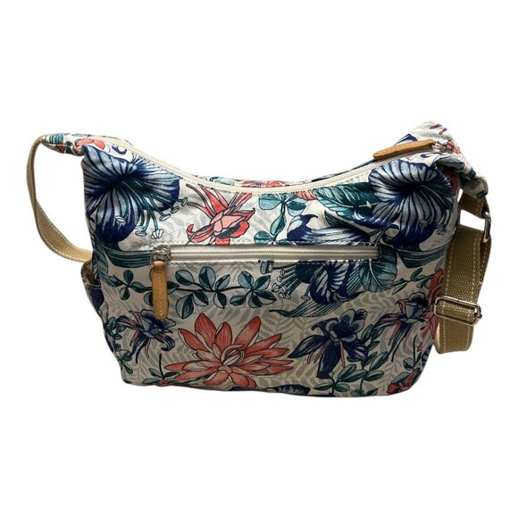 Kim Rogers Floral Crossbody Shoulder Bag Tan Strap - Picture 2 of 8